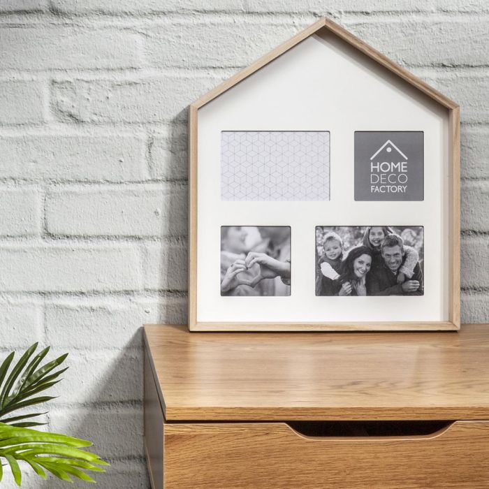 Home Deco Factory Marco 4 Fotos Casa con Paspartú Blanco para Pared 2x10x15 cm y 2x10x10 cm 3