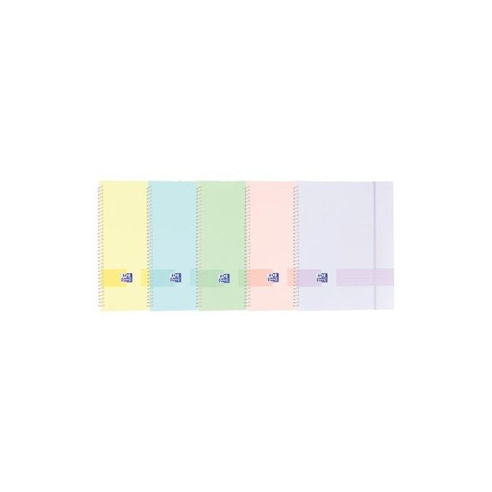 Carpeta Fundas (Tarifario) Oxford Live&Go Espiral Pp A4 20 F. Con Goma Surtido (5 Colores Pastel) (Set de 10)
