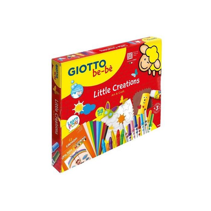Giotto Set Pequeñas Creaciones Be-Bé Colores Surtidos - Kit manualidades con rotuladores, pasteles, pegamento y más
