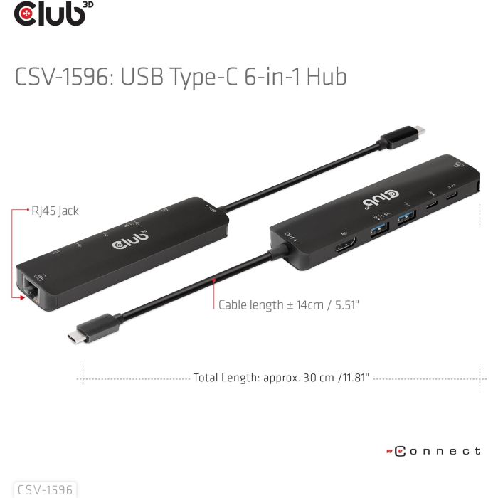 Club3D Hub USB-C 6 en 1 con HDMI 4K120Hz, 2x USB, 2x USB-C y LAN - Carga PD100W 2 Club3D Hub USB-C 6 en 1 con HDMI 4K120Hz, 2x USB, 2x USB-C y LAN - Carga PD100W 2
