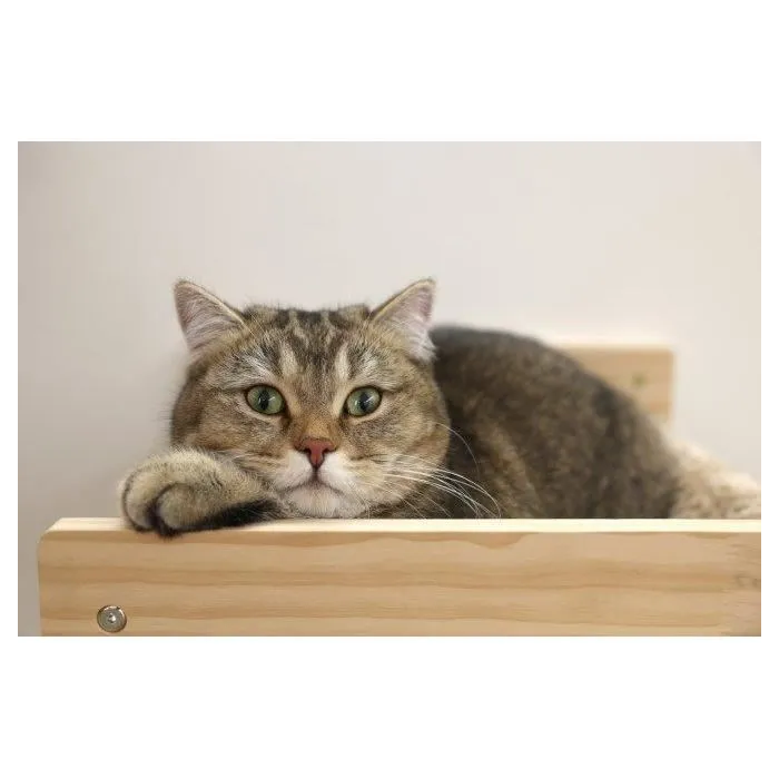 Kerbl Hamaca de pared para gatos KER4018653388648 - 38 x 33,5 x 16 cm - Madera maciza - Tejido de felpa 3