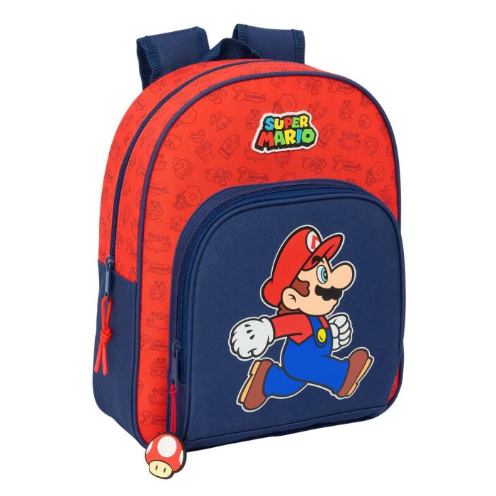 Mochila Escolar Super Mario Trick Rojo Azul oscuro 28 x 34 x 10 cm