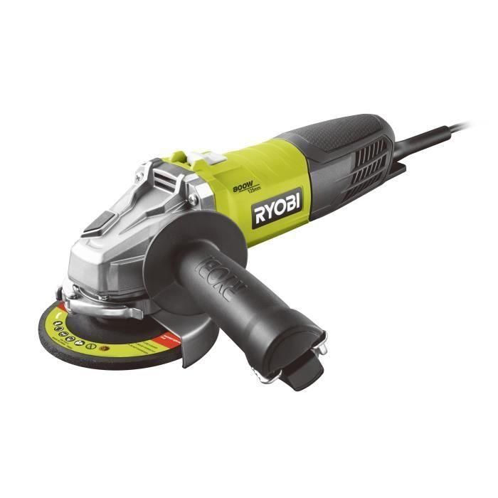 Ryobi Amoladora Angular 800W 125mm con Caja de Herramientas, 1 Disco Diamante y 5 Discos Abrasivos 2