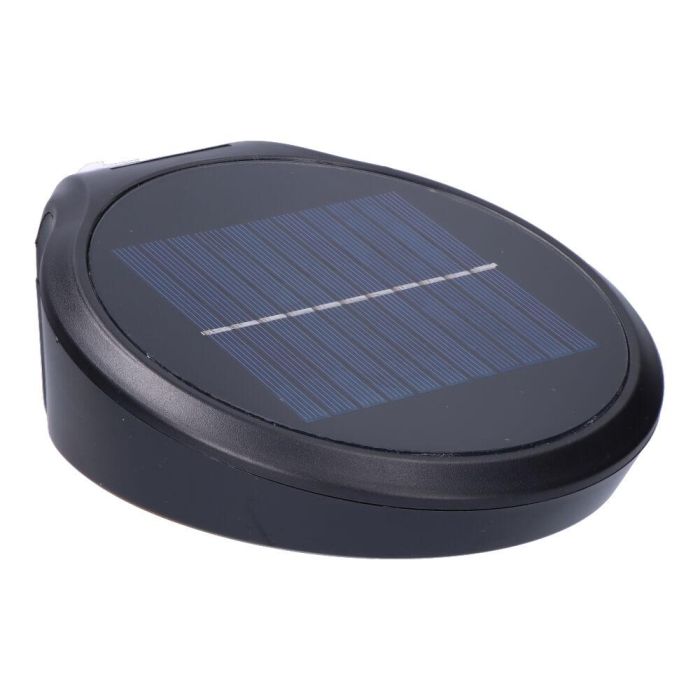 Aplique solar 2w 200lm 6500k con sensor color negro edm 3