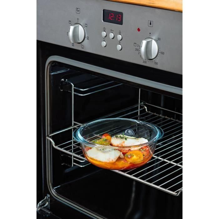 Pyrex PYR3426470284547 Juego de 3 Fiambreras Cook & Heat Vidrio Redondas con Válvulas de Vapor Aptas Microondas 1.1 L 3