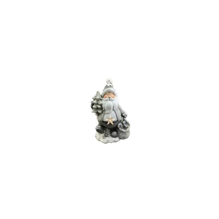 DKD Home Decor Figura Navidad Tradicional Santa Magnesia LED Rojo Verde Gris 20x43x27 cm (2 Unidades) 1