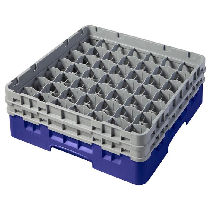 CAMBRO - 49S434-186 - Cesta de lavado 49 comp. 2 alturas - 6 cm Ø máx. - alt. máx. 13,5 cm - 50 x 50 x 18,4 cm - Azul marino