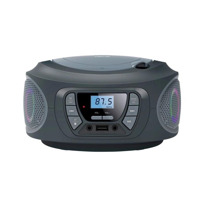Fonestar Radio CD Boom - One - G USB FM con entrada auxiliar, efectos luminosos y portátil - Gris 2 Fonestar Radio CD Boom - One - G USB FM con entrada auxiliar, efectos luminosos y portátil - Gris 2