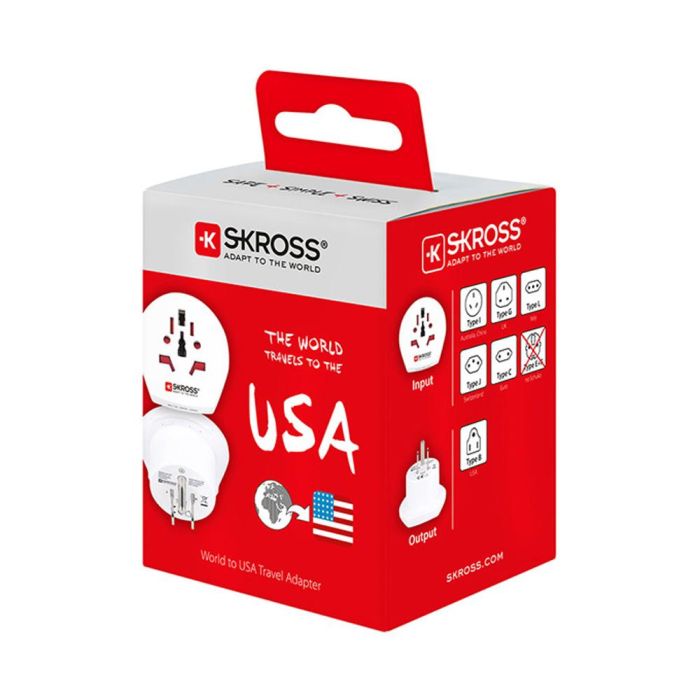 Skross Adaptador Mundial a Estados Unidos 1500221-e para Equipos con Enchufes de 2 y 3 Polos Diseñado en Suiza 3