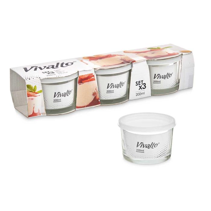 Set 3 Fiambreras de Vidrio 200 ml Vivalto - 29x7x9 cm, Transparente, Apto Lavavajillas (12 Unidades) 2 Set 3 Fiambreras de Vidrio 200 ml Vivalto - 29x7x9 cm, Transparente, Apto Lavavajillas (12 Unidades) 2