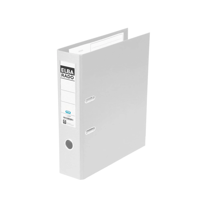 Elba Archivador de Palanca Rado DIN A4 Blanco Lomo 80mm Carton Forrado con Compresor Metálico 1