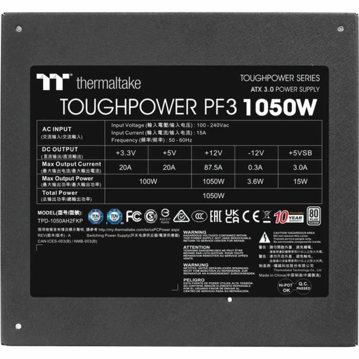 Thermaltake Toughpower PF3 Fuente de Alimentación PC ATX 24-pin 1050W 80 PLUS Platinum Negro 2 Thermaltake Toughpower PF3 Fuente de Alimentación PC ATX 24-pin 1050W 80 PLUS Platinum Negro 2