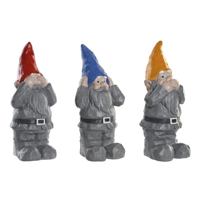 Figura Terraza Y Jardin DKD Home Decor Gris Rojo 18.3 x 48.2 x 25 cm (3 Unidades)