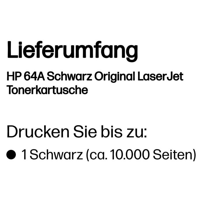 HP Cartucho de Toner Original LaserJet 64A CC364A Negro Estándar 10.000 Páginas 2