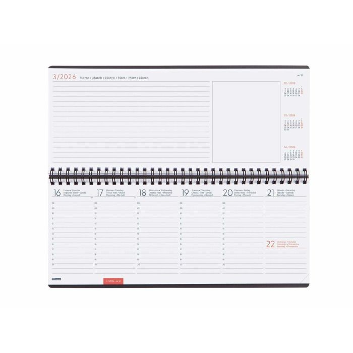 Planificador Semanal Finocam Gris Papel 29 x 11,6 cm 2