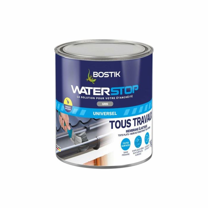 Bostik BOS3549212466886 Membrana Impermeabilizante Waterstop para Reparación de Fugas - Envase de 1 kg Gris 3