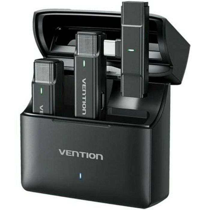 Vention NCAB0 Micrófono Inalámbrico de Solapa USB-C para Vlogging, Podcast, 2 Unidades, Cancelación Ruido, 30h Batería