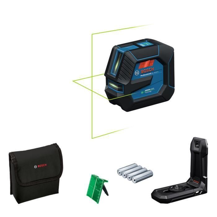 BOSCH PROFESSIONAL GLL 20-22 G Láser de Línea Verde Doble Alimentación, Precisión ± 0,3 mm/m