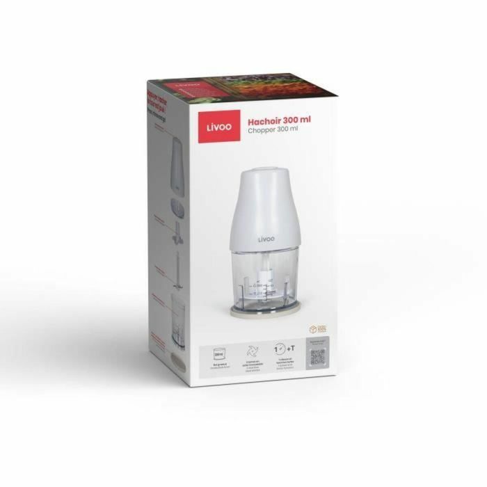 Picadora Livoo Chopper Blanco 400 W Acero Inoxidable 1