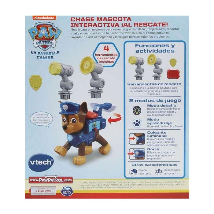 Vtech Patrulla Canina Chase ¡Al Rescate! Juguete Interactivo con Accesorios y Misiones 16,5x12,7x7,8 cm 4 Vtech Patrulla Canina Chase ¡Al Rescate! Juguete Interactivo con Accesorios y Misiones 16,5x12,7x7,8 cm 4