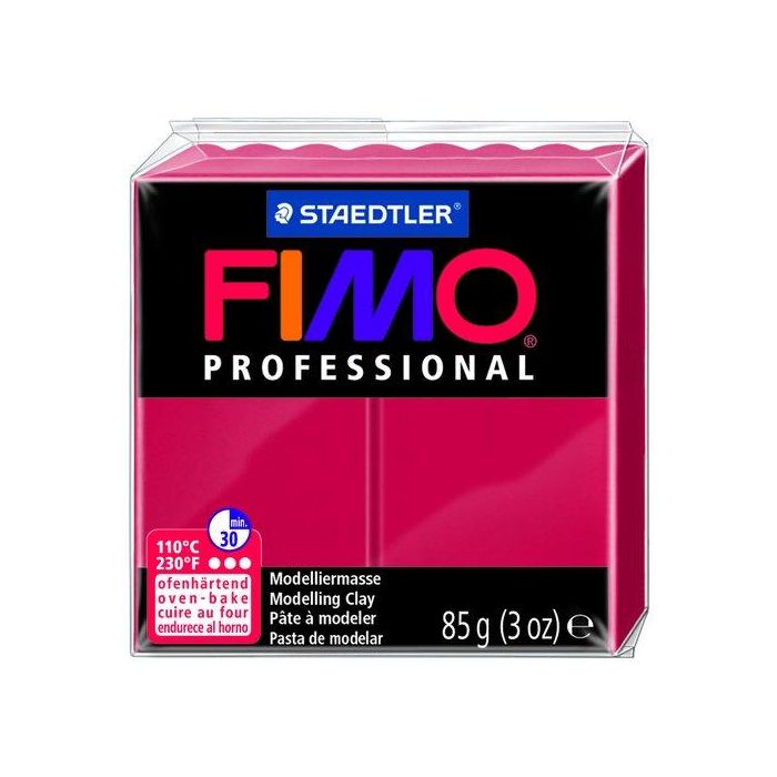 Pasta Modelar Fimo Professional Carmin 85 Gr. 4 unidades