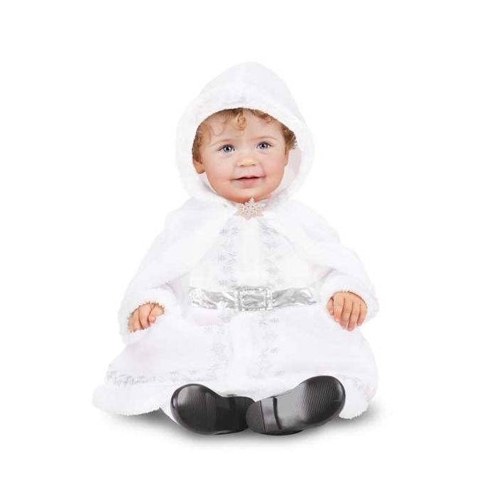 Disfraz monada blanca navidad vestido con enaguas y cubrehombros con capucha talla 12-24 m Disfraz monada blanca navidad vestido con enaguas y cubrehombros con capucha talla 12-24 m
