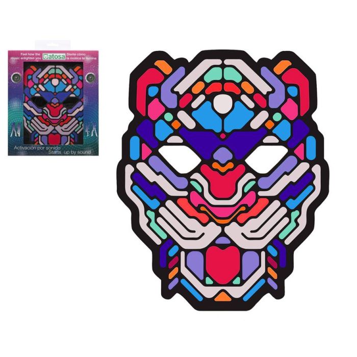 Atosa Máscara Leopardo con Luces Led Activadas por Sonido para Fiestas, Halloween y Carnaval 0 Atosa Máscara Leopardo con Luces Led Activadas por Sonido para Fiestas, Halloween y Carnaval 0