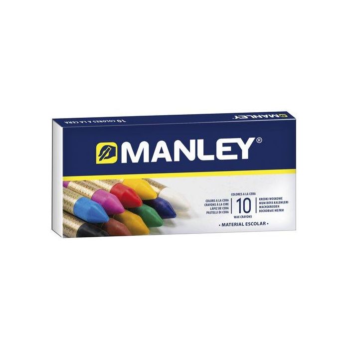 Manley Lápices de cera, 10 colores surtidos, suaves y resistentes a la luz para todo tipo de superficies porosas