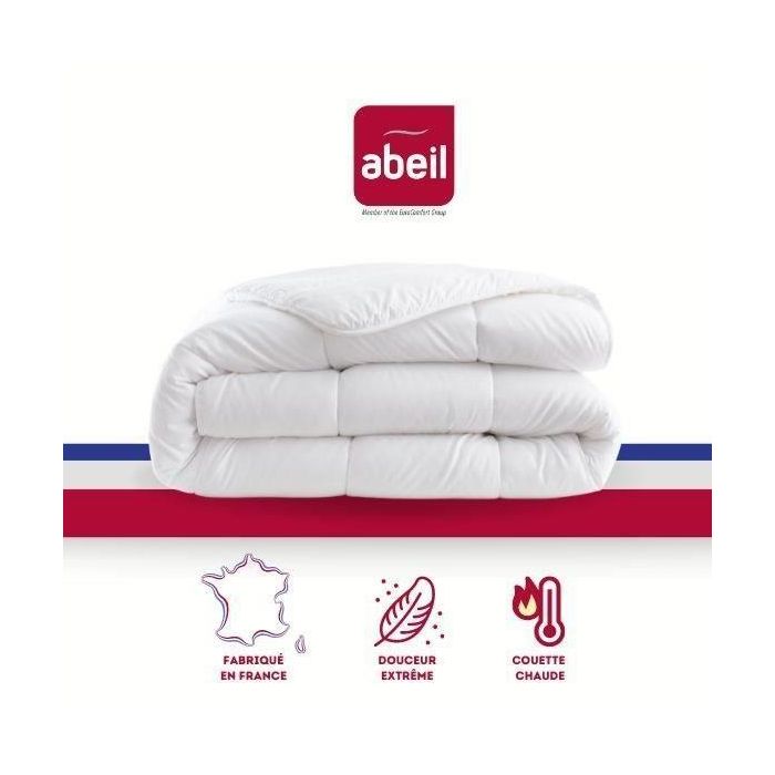 Abeil Edredón Cálido de Capullo y Microfibra Suave, Elegante y Confortable, 200x200 cm para 2 Personas, Fabricado en Francia