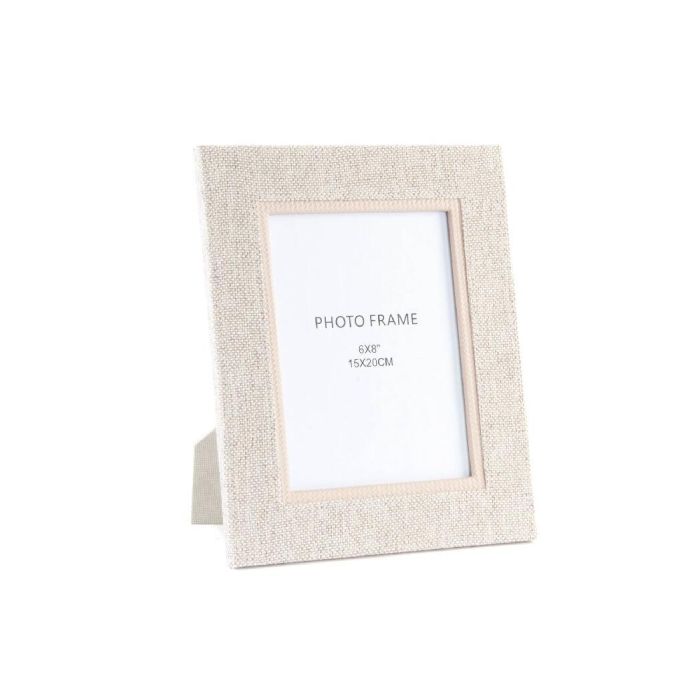 DKD Home Decor Marco de Fotos para Fotos 13x18 cm de Lino Beige Estilo Tradicional, Medidas Marco 1.6x24x19 cm