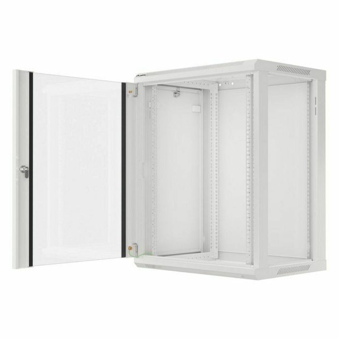 Lanberg Armario Rack de Pared 19 Pulgadas 15U 600x450 mm Gris, ideal para Red y Telecomunicaciones, con 2 Ventiladores, IP20, Carga 60kg 5