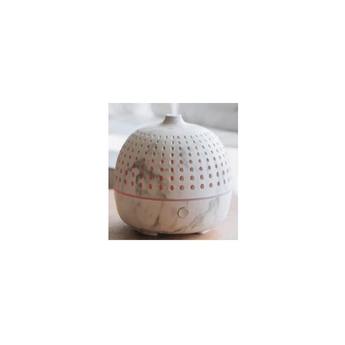DKD Home Decor Difusor de Aroma Scandi con Humidificador y Luz LED, Colores Blanco y Gris, Capacidad 180 ml, 11.7x12x11.7 cm