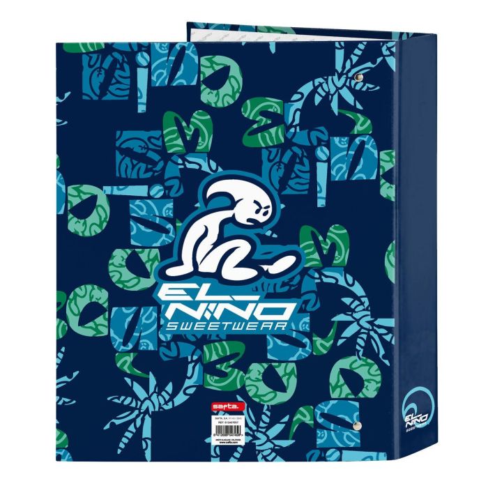 Carpeta de anillas El Niño Glassy Azul marino A4 27 x 33 x 6 cm 1