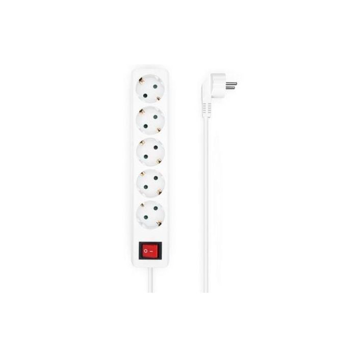 Aisens Regleta de Enchufes 5 Tomas Schuko con Interruptor, Protección Infantil, Cable 1.4M 3x1.5mm2, 3500W, Blanco Aisens Regleta de Enchufes 5 Tomas Schuko con Interruptor, Protección Infantil, Cable 1.4M 3x1.5mm2, 3500W, Blanco