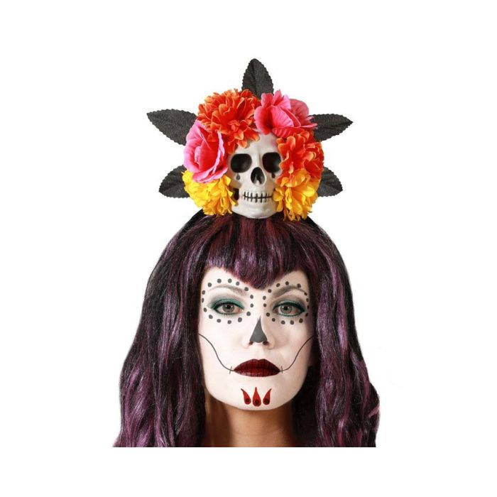 Tiara Día de los Muertos con Calavera y Flores de Colores - Accesorio Festivo para Disfraz de Catrina 0 Tiara Día de los Muertos con Calavera y Flores de Colores - Accesorio Festivo para Disfraz de Catrina 0