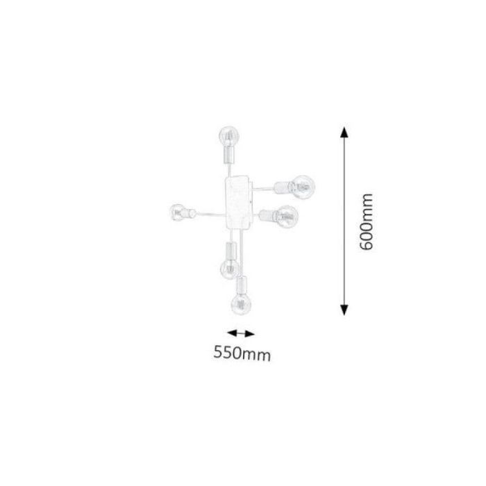 RABALUX RAB-2103 Plafón Lanny Lámpara Techo Industrial 6xE27 IP20 Negro Dorado Metálico 60cm 3 RABALUX RAB-2103 Plafón Lanny Lámpara Techo Industrial 6xE27 IP20 Negro Dorado Metálico 60cm 3