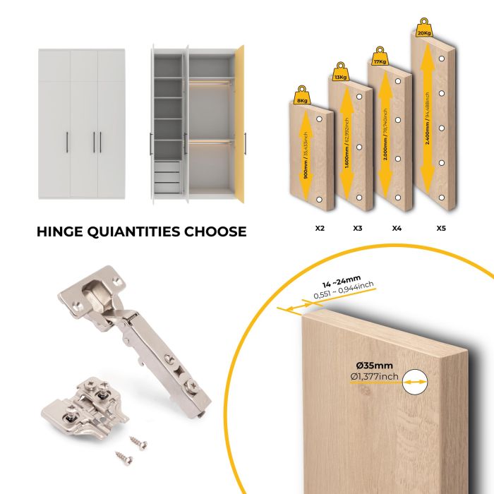 Emuca Lote de 20 bisagras rectas X92 con cierre suave y suplementos montaje mixto, Diámetro 5x9.5mm, Altura 0, Acero, Níquel 6 Emuca Lote de 20 bisagras rectas X92 con cierre suave y suplementos montaje mixto, Diámetro 5x9.5mm, Altura 0, Acero, Níquel 6