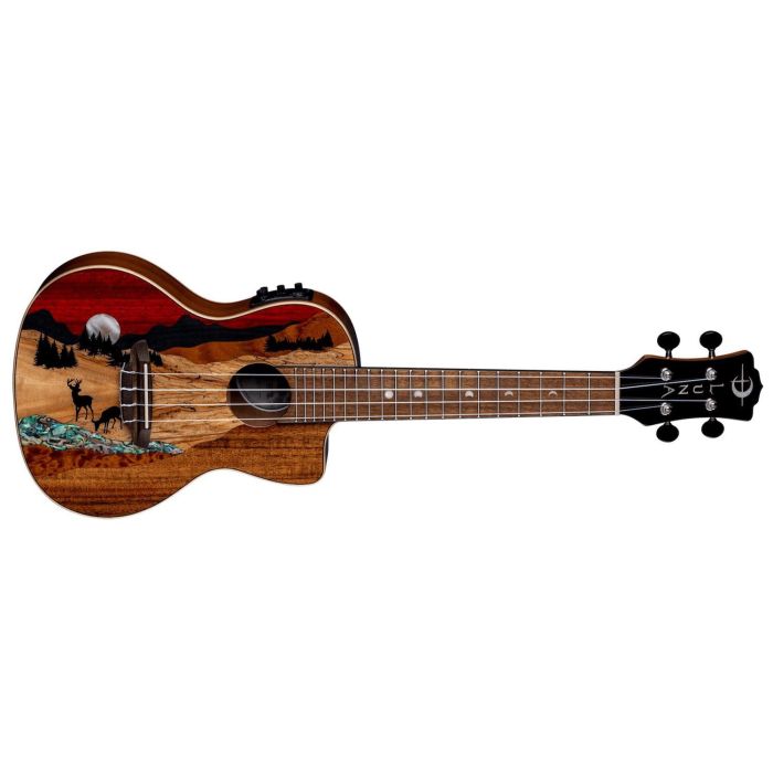 Luna Uke Vista Deer Concert W/Preamp & Gigbag