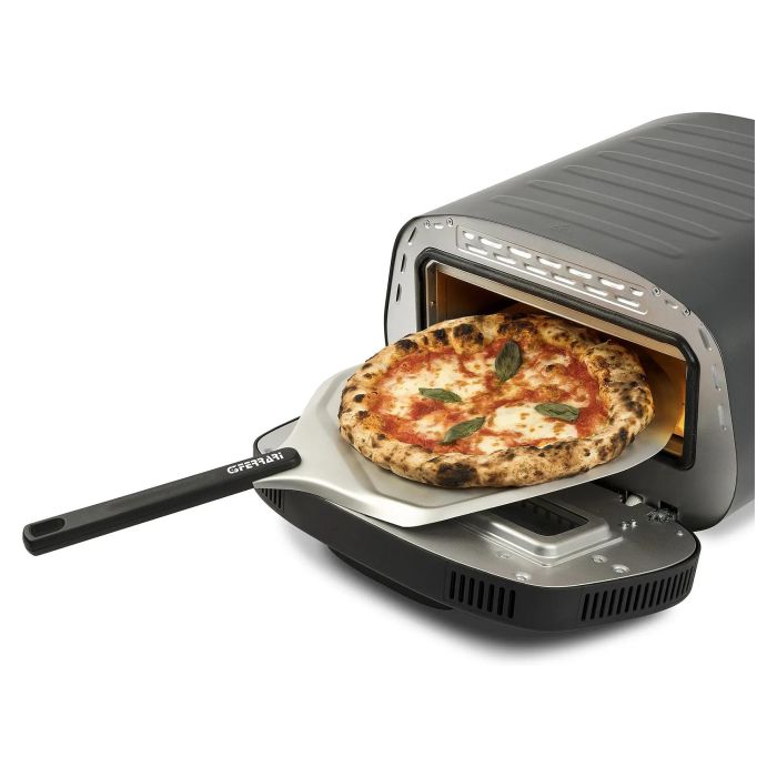 G3Ferrari G10186 Pronto Pizza Pizzaofen - Horno de Pizza con Piedra, 430 °C, 1700 W, Color Negro/Plata