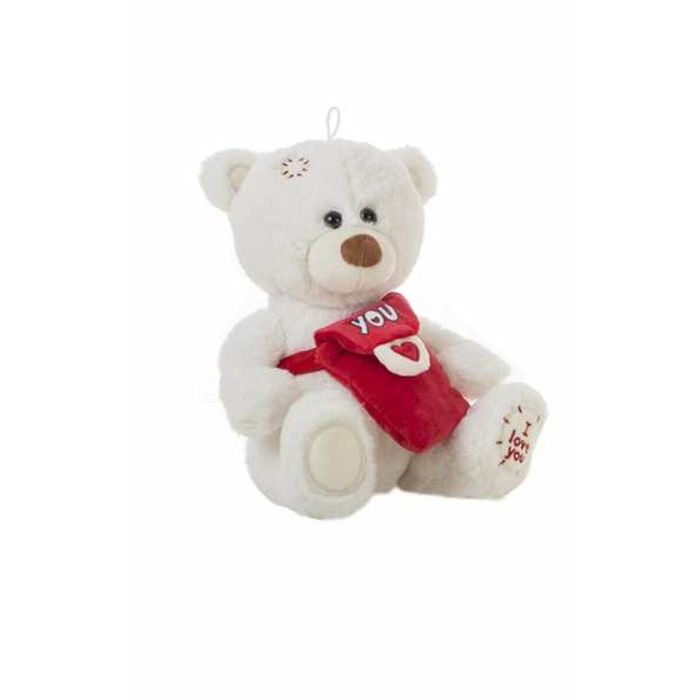 Peluche oso blanco mensajero 25cm.