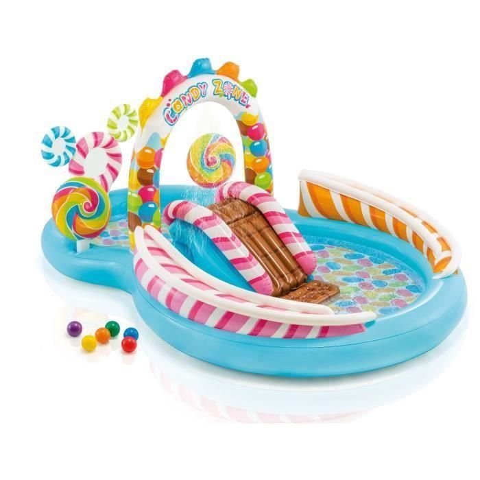 Intex Centro de Juegos Acuático Candy Kingdom para Niños con Tobogán, Fuente, 295x191x130cm, 206L Intex Centro de Juegos Acuático Candy Kingdom para Niños con Tobogán, Fuente, 295x191x130cm, 206L