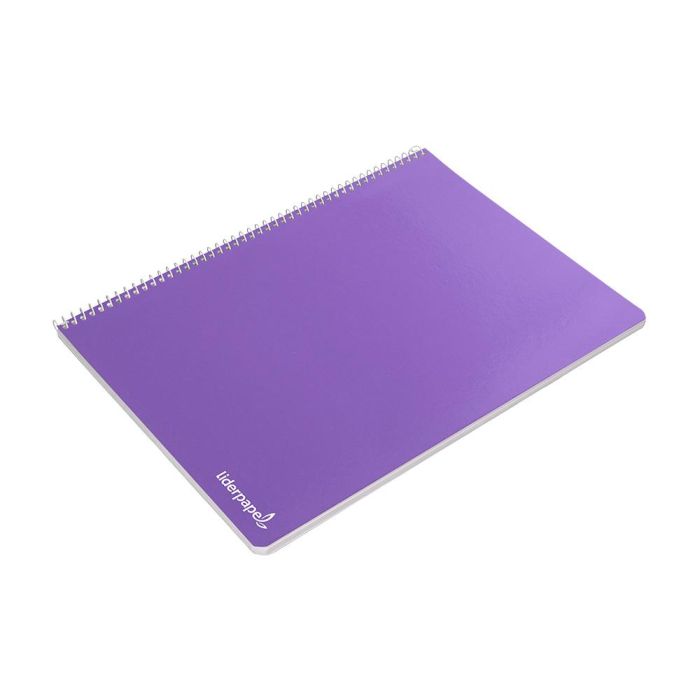 Cuaderno Espiral Liderpapel Folio Smart Tapa Blanda 80H 60 gr Cuadro 4 mm Con Margen Color Violeta 10 unidades 7