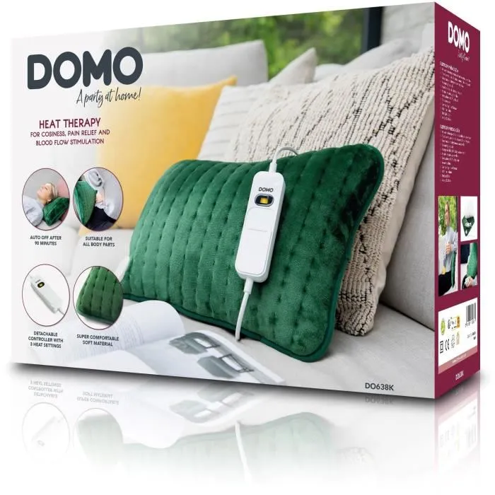 Domo Almohadilla Térmica DO638K Súper Suave 3 Niveles Temperatura Apagado Automático Cable Eléctrico Extraíble 4