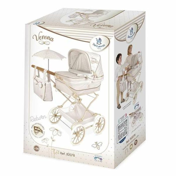 Coche reborn plegable verona con sombrilla para muñecas de hasta 55 cm 40x90x90 cm 1 Coche reborn plegable verona con sombrilla para muñecas de hasta 55 cm 40x90x90 cm 1