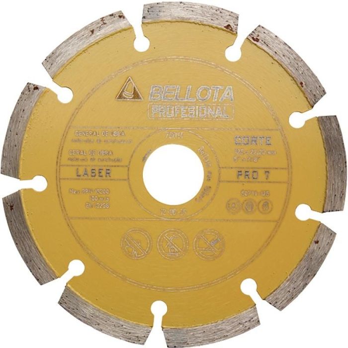 BELLOTA 50711-115 Laser Pro 7 Disco Diamante para Obra, Corte Seco