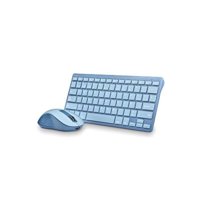 NGS FANTASYKITBLUE Teclado y Ratón Inalámbricos Kit Blue Recargable Multimodo Silencioso Compatible Universal