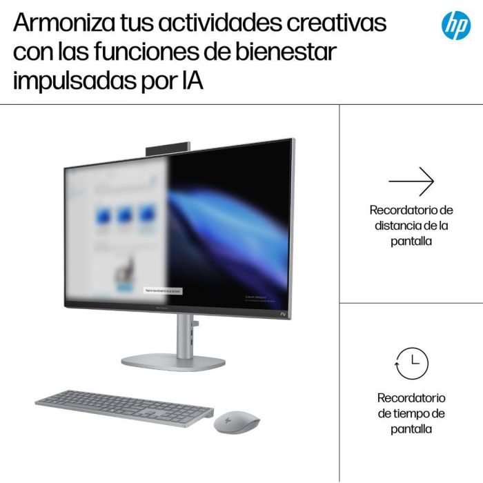HP Ordenador All In One 27-CS1008NS Pantalla 27" Full HD, Intel Core Ultra 5, 16GB RAM LPDDR5x, 1TB SSD NVMe, Intel Arc Graphics, Webcam IR 5