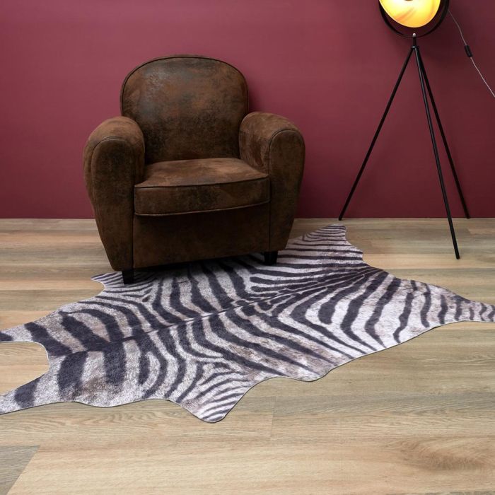 Home Deco Factory Alfombra Cebra Imitación Piel 120x158 cm 1