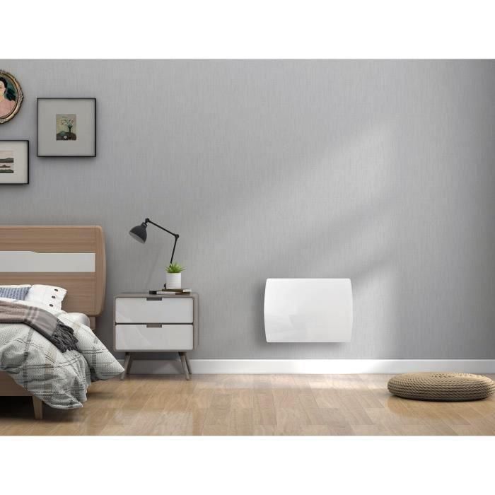 Oceanic OCEAISHGB1000W2 Radiador Eléctrico Fijo Rubis Oceánico con Inercia Seca de Cerámica 1000W, Fachada de Vidrio Blanco, Certificación NF Oceanic OCEAISHGB1000W2 Radiador Eléctrico Fijo Rubis Oceánico con Inercia Seca de Cerámica 1000W, Fachada de Vidrio Blanco, Certificación NF