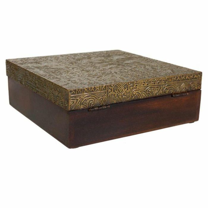 Caja-Joyero Alexandra House Living Marrón oscuro Latón Madera de mango Madera MDF 20 x 7 x 20 cm 2 Caja-Joyero Alexandra House Living Marrón oscuro Latón Madera de mango Madera MDF 20 x 7 x 20 cm 2